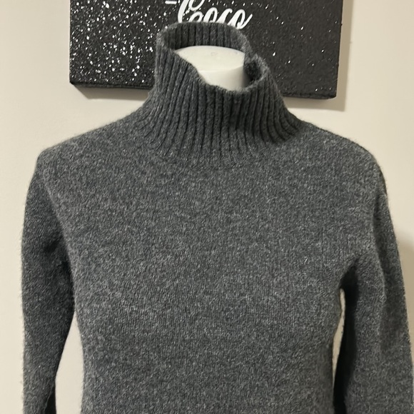 SUNDANCE Gray Wool Fair Isle Sweater Turtleneck Sz M - Picture 2 of 9